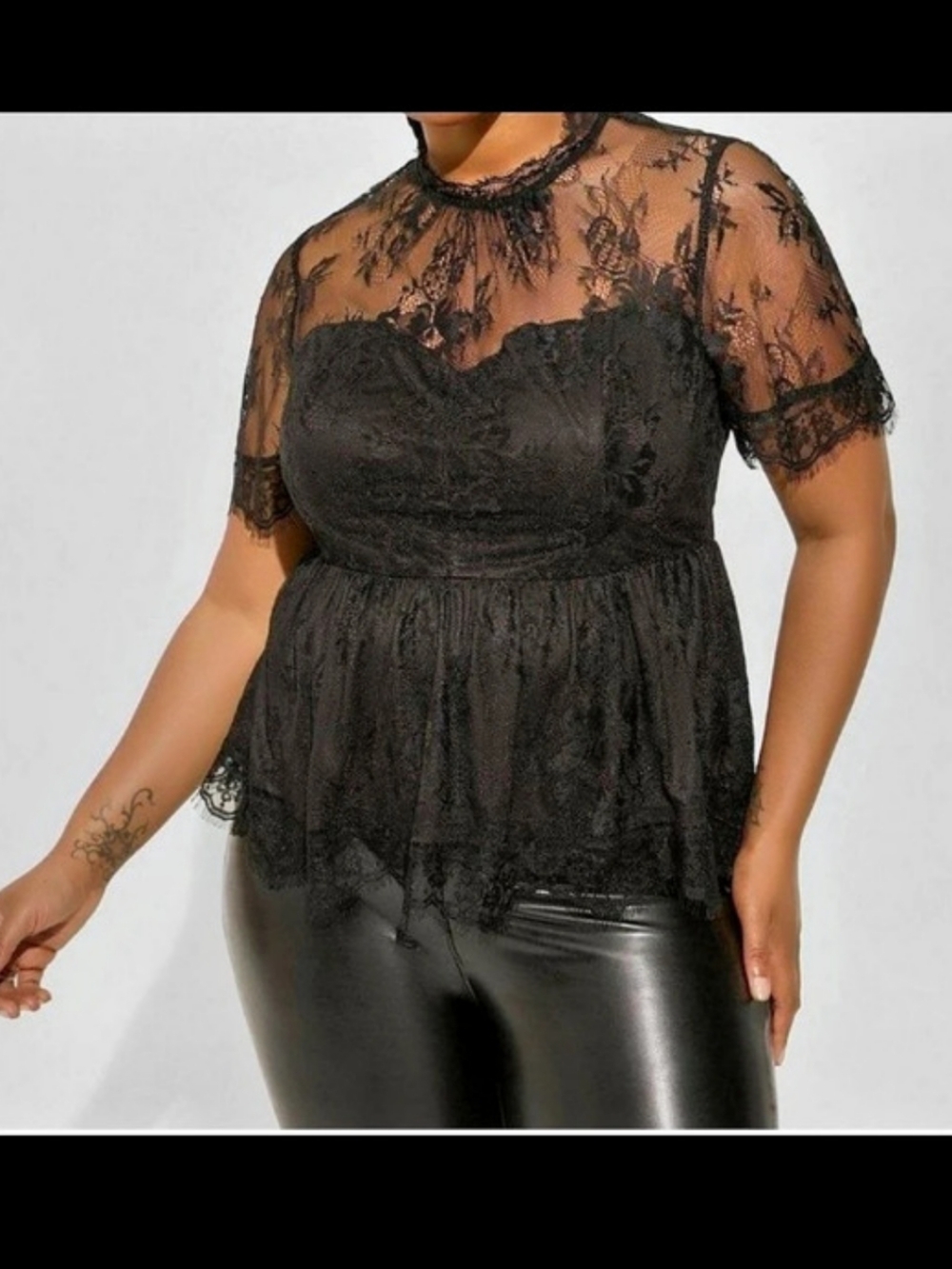 Plus Size Torrid Lace Peplum Top NWT